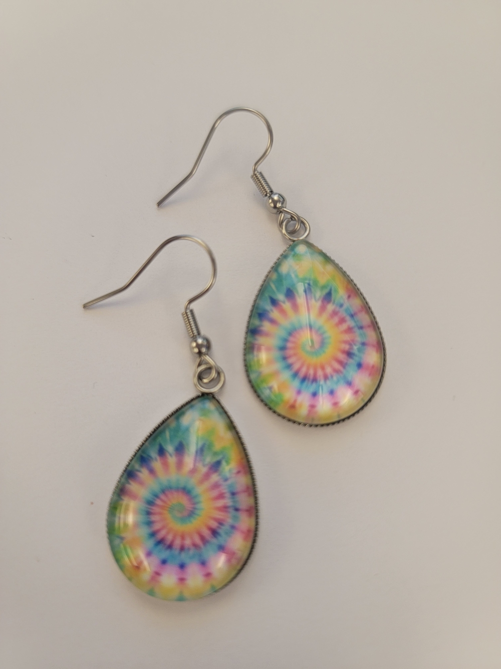 Fashion Jewelry Rainbow Spiral Teardrop Dangle Earrings
